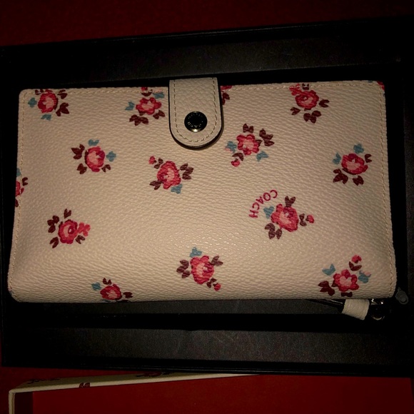 Coach Handbags - Coach Chalk Floral Buds Phone Case Wristlet NIB